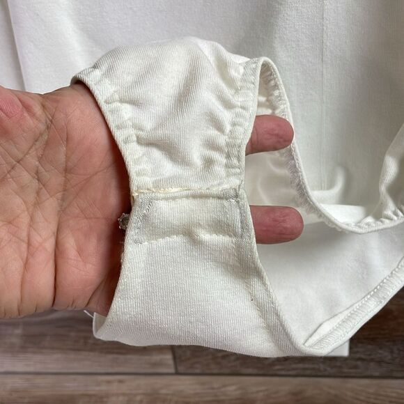 SAM Fashion White 2 Pc Lace Overlay Body Suit,Size Med,White,Lace Heart Overlay - Picture 10 of 11